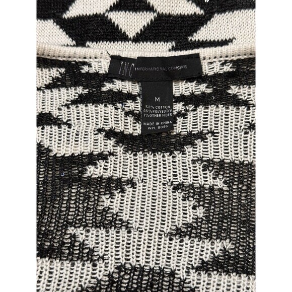 Womens Waterfall Cardigan M Black Aztec Dutton Boho Western Southwestern Sequins - Picture 10 of 11